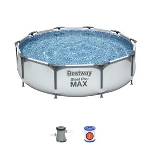 Bestway aço pro max 56408 acima da piscina de chão 3.05 m x 76 cm com bomba de filtro