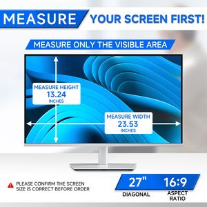 Filtro Privacy per <span class=keywords><strong>Monitor</strong></span> Desktop 27 Pollici 16:9, Anti-Spia, Anti-Riflesso, Anti-UV 180°, Vendita all'Ingrosso ° Protezione Privacy a Due Vie - Product Image 3