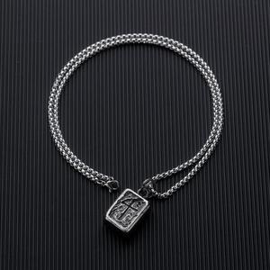 Craft Wolf venta al por mayor forma interior cadena colgante collar joyería para hombres duradero elegante colgante de acero inoxidable - Product Image 3