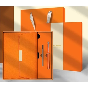 Custom Logo A5 Tri-Fold Business <b>Notebook</b> Gift <b>Set</b> Stylish Leather Journal Multifunction Silk Screen Printed Office Promotional - Product Image 6