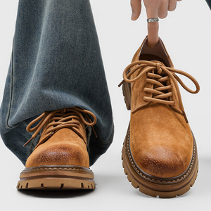 Botas Bajas para Hombre 2026, Estilo Workwear con Suela Gruesa, Zapatos Derby Casuales de Estilo Británico Vintage - Product Image 6