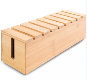 Plateau de gestion des câbles en bois sous le bureau (cacher les câbles) - Product Image 1