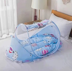 Portable Foldable <strong>Baby</strong> Mosquito Net Bed with Pillow and <strong>Cushion</strong> Luxury Zipper Cartoon Pattern - Product Image 1