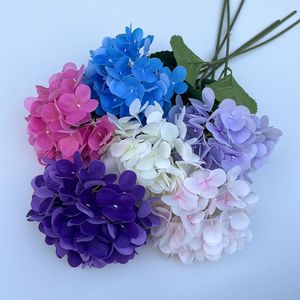Fleurs d'hortensia en soie gaufrées, décorations de mariage faites à la main, fleurs artificielles modernes pour arrangements de scène et allées. - Product Image 1