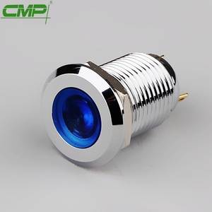 Cmp 12Mm Kim Loại Nước Bằng Chứng Chỉ Số Màu Xanh Ánh Sáng 12V 24V Đèn Tín Hiệu - Product Image 1