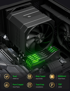 Refroidisseur CPU à double tour avec 6 caloducs, ventilateur CPU PWM 120 mm silencieux, compatible LGA1851 1700 AM5 AM4 Intel <span class=keywords><strong>AMD</strong></span> - Product Image 4