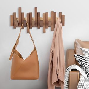 Wooden Coat <b>Hook</b> Wall Mounted Entryway Rack Walnut Wood Single <b>Hook</b> For Coat And Cap Behind Doors On Walls - Product Image 3