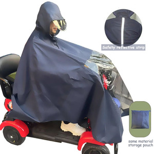 Poncho de pluie pour trottinette électrique, imperméable et réfléchissant, en polyester pongé épais et résistant - Product Image 1
