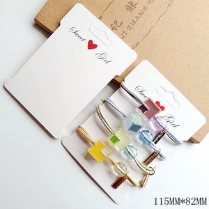 Custom Simple Lace Hair <b>Tie</b> Paper Cards High Elastic Hair Band Tags with Printing Your logo - Product Image 5