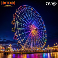 Grande Roue Panoramique Réelle pour Parc d'Attractions, 46m, Équipement d'Amusement Extérieur avec Lumières Colorées, à Vendre