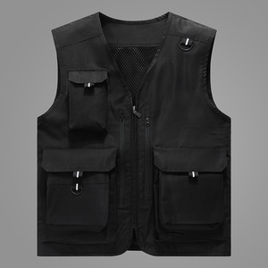 Printemps et été nouveau <span class=keywords><strong>gilet</strong></span> de mode pour hommes décontracté maille travail <span class=keywords><strong>sans</strong></span> manches veste outil poches col en V photographie <span class=keywords><strong>gilet</strong></span> de pêche - Product Image 1
