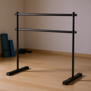 D0100X3L4W6 Sbarra da Balletto 4 Piedi in Acciaio Inossidabile a Doppia Barra, Altezza Regolabile, Anti-oscillazione, per Pilates, Allenamento, Studio Fitness - Product Image 2