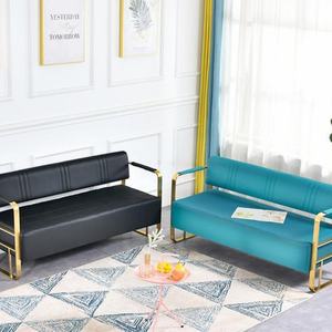 Canapé d'attente de salon de beauté en acier inoxydable personnalisé moderne, long banc, chaises d'attente de barbier, mobilier de shampooing, zone d'attente - Product Image 2