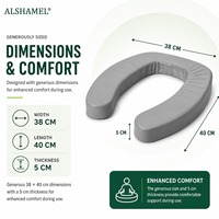 Coussin de siège de toilette rembourré imperméable, 5 cm d'épaisseur, en éponge et cuir PVC, antidérapant avec ventouses, ajustement universel pour la maison et les soins infirmiers