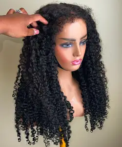 Drop Shipping Burmese Curly Raw Vietnamese 13X4 HD Lace Full Frontal Human Hair Wigs