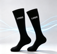 Chaussettes de compression montantes personnalisées avec logo pour hommes et femmes, respirantes, en maille, pour soulager la fatigue des jambes