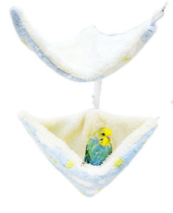 Ensemble perchoir et hamac multifonction pour perroquet avec nid en forme d'entonnoir - <span class=keywords><strong>Cabane</strong></span> suspendue chaude pour l'hiver pour les perroquets, nid de sommeil en polaire épaisse - Product Image 1