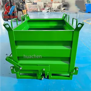 Hot Selling For Workshop Easy Button Open Scrap Box For Glass Grey Steel Waste Skip Container