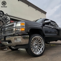 Rines para Camioneta Dw Turbine Pulidos de Perfil Bajo de 20, 22, 24, 26 y 28 Pulgadas, Offset Personalizado, PCD Hecho a Medida, Compatibles con Chevrolet Silverado