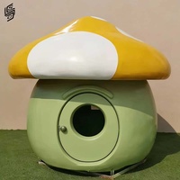 Sculpture personnalisée en résine en forme de petite maison champignon, sculpture végétale pour la décoration extérieure des parcs, jardins d'enfants et pelouses
