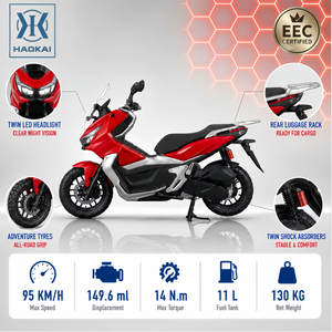 Scooter à essence tout-terrain 150CC Crossover Adventure, 95 km/h, haute performance, 10 kW, cyclomoteur à essence pour adultes - Product Image 3
