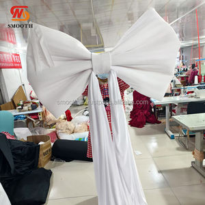 Nœuds en tissu blanc exquis, grande taille, vente chaude, pour la décoration de mariage, de fête, d'événement, de fond de scène - Product Image 6