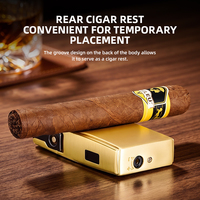 Briquet torche double jet moderne JH Wholesale coupe-vent avec poinçon métallique et aiguille à cigare, flamme jet rechargeable