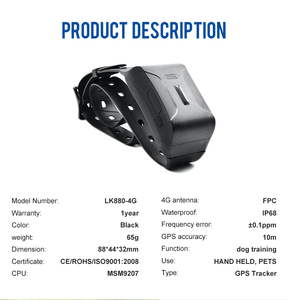 Nuevo 4G impermeable IP68 Mini Medición de latido del corazón Personal Dispositivo inteligente <span class=keywords><strong>para</strong></span> perros rastreador GPS LK880 - Product Image 2