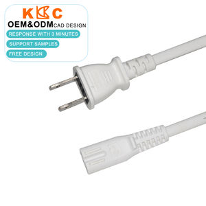 Câble d'alimentation CA certifié PSE Japon, blanc, 2 broches vers IEC C7 (figure 8), pour adaptateur d'ordinateur portable et imprimante, marché japonais, 125V - Product Image 1