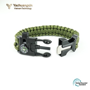Bracelet de survie en paracorde vert avec boucle boussole en nylon, équipement de randonnée toutes saisons, 1 pièce - Product Image 5