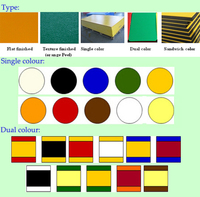 3 couches Double Couleur 15mm HDPE Feuille Sandwich MATT Finish CNC Extrude Orange Peel Texture Core Board