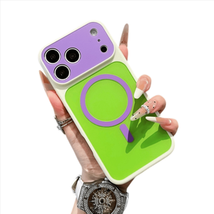 เคสแม่เหล็กสีโดปามีนตัดกันสำหรับ iPhone 17 16 15 14 13 Pro Max - ป้องกันเลนส์กล้องแบบหน้าต่างใหญ่ กันกระแทก - Product Image 3