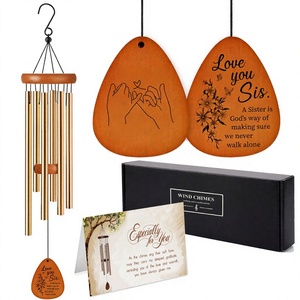 Carillon éolien de jardin en bois de 26 pouces, grand modèle à son profond, pour extérieur, cadeau commémoratif de mariage, design Art Déco, finition brossée, installation facile - Product Image 2