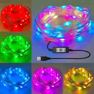 Guirnalda de Luces LED de PVC Impermeable IP65 de 100m, Blanco Cálido, Cable Flexible Negro/Cobre para Decoración de Fiestas Navideñas en Exteriores - Product Image 1