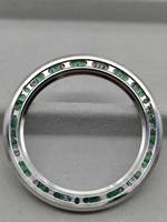 Maßgefertigter Grüner Edelstein Moissanit Bling-Bling Uhrenlünetten-Einsatz Ring für 40mm Uhrenzubehör für GMT Herrenuhren