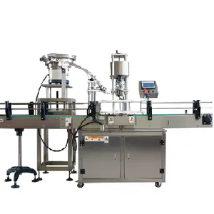Factory customized fully automatic lid locking machine/glass bottle screw capping machine for wine/juice/beer liquid filling