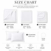 Linge de lit d'hôtel 5 étoiles de luxe, 100% coton, 300T, uni, ensemble de literie d'hôpital, logo personnalisé, draps plats blancs, taie d'oreiller, housse de couette