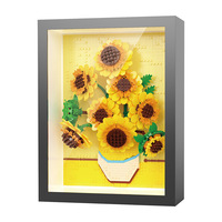 Puzzle de micro-particules transfrontalier, modèle de peinture célèbre mondiale, jouet DIY, Ciel étoilé Van Gogh, Tournesol, Cadre photo Rêve, ABS 14+