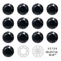 Moissanite de laboratoire Gra VVS avec revêtement de couleur bleu céleste 0,5 ct 3-11 mm, pierres de moissanite en vrac