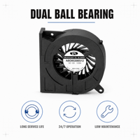 Ventilateur soufflant CC sans balais 12V 80x80x20mm à double roulement à billes, faible bruit, mini ventilateur soufflant sans balais