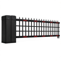 Barrière de sécurité automatique robuste noire à double armoire DC 200W avec contrôle d'accès par carte RFID/IC et démarrage/arrêt progressif 6m