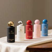 Vente flash - Flacon de parfum givré de 50 ml, flacon de parfum en verre noir personnalisé, flacon de parfum rond de 30 ml, 100 ml avec couvercle doré