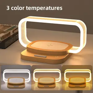 Luminária de mesa LED de carregamento sem fio 10W Qi inovadora Mini com suporte ABS para celular com controle de toque corporal para uso no quarto