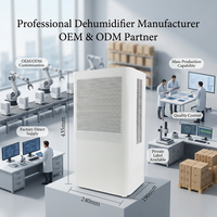 Déshumidificateur intelligent MD820, réservoir d'eau de 3 L, haute capacité de déshumidification, design de drainage externe pour une utilisation en cuisine et en sous-sol