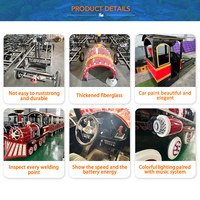Tren Eléctrico Sin Rieles de Lujo para Niños y Adultos, para Centros Comerciales y Parques de Atracciones, con Batería de 100-200AH y Duración de 7-9 Horas