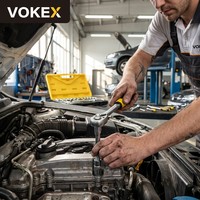 Kit d'outils à main multifonctionnel VOKEX de 38 pièces en acier au chrome-vanadium métrique, robuste, pour l'entretien automobile et le garage