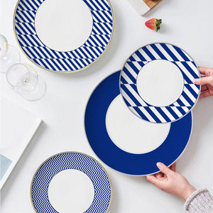 Juego de Vajilla de Cerámica de Porcelana China Azul y Blanca de Diseño Japonés, Ecológico, Venta al por Mayor de Fábrica, Platos de Presentación - Product Image 1