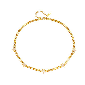 Star Chain Necklace Gold Five Pointed Star Design Titanium Steel Jewelry Gift For Women Fashion Clavicle Necklace - Product Image 5