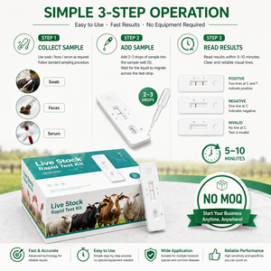 Kit de Prueba Rápida para Enfermedades del Ganado con Certificación CE, Cassette de Detección de Brucella, PRRS y Salmonella para Pruebas de Salud Animal - Product Image 2