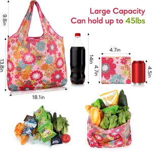 Logo d'impression personnalisé Ripstop Lavable en machine 190T Polyester Sac fourre-tout pliable d'épicerie Sac à provisions pliable réutilisable pour animaux de compagnie - Product Image 2